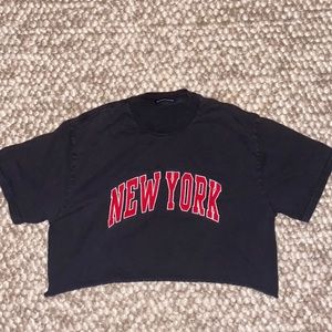brandy melville new york crop tee